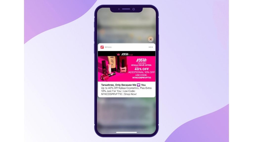 Nykaa App Notification