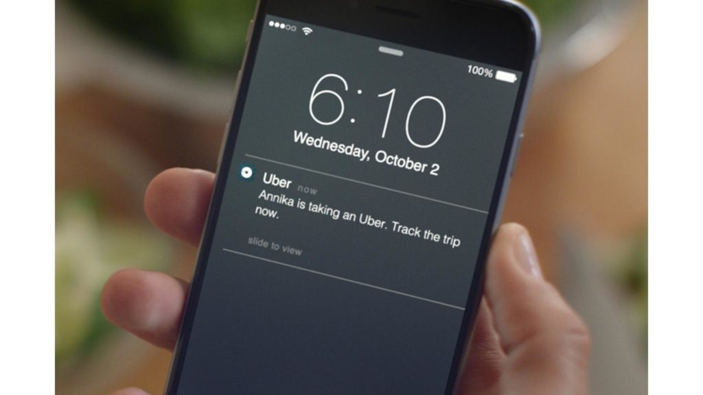UBER App Notification