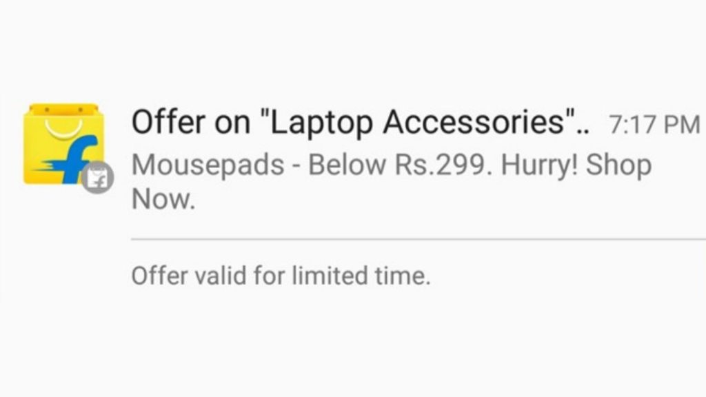 flipkart notification