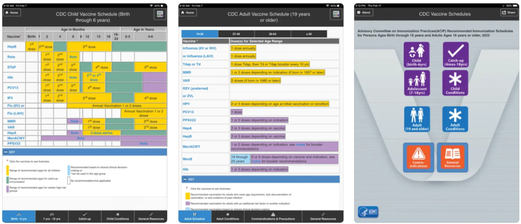 CDC Vaccine Schedules