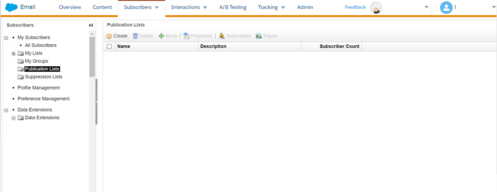 Lists in Salesforce Marketing Cloud