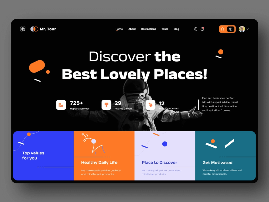 UI UX Design of a website