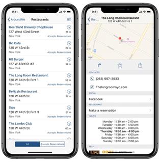 aroundme app interface