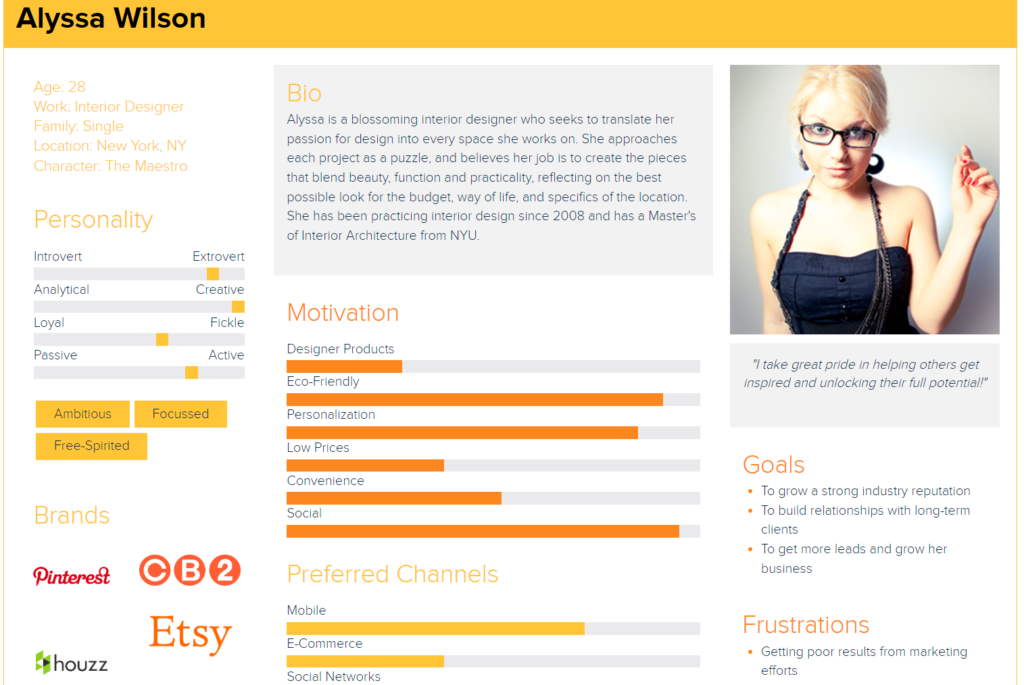 user persona of an interior designer