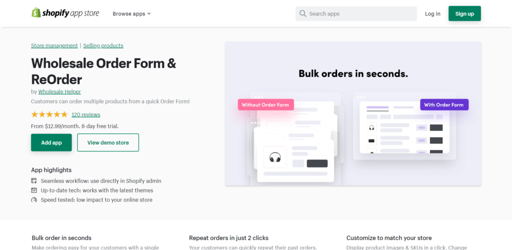 Wholesale Order Form & ReOrder