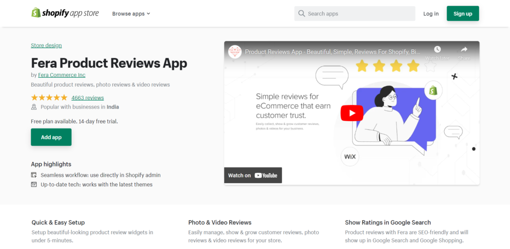 Fera Product Reviews App