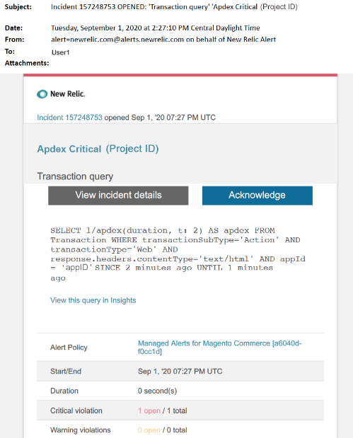 Memory critical alert