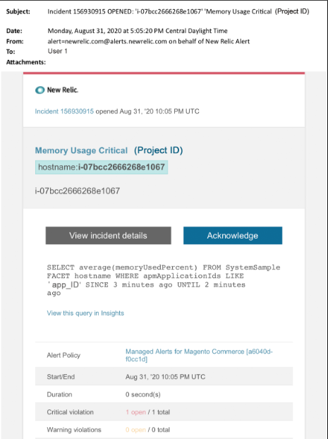 Apdex critical alert
